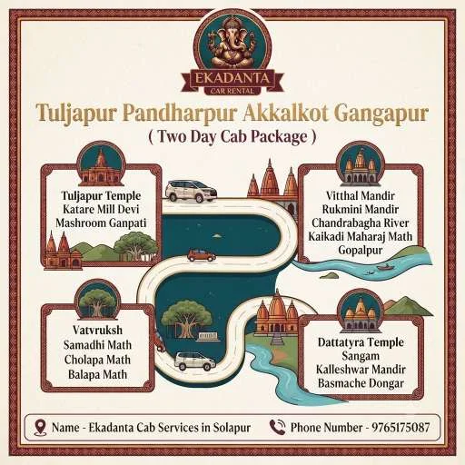 Tuljapur Pandharpur Akkalkot Gangapur Cab Package | Cab in Solapur
